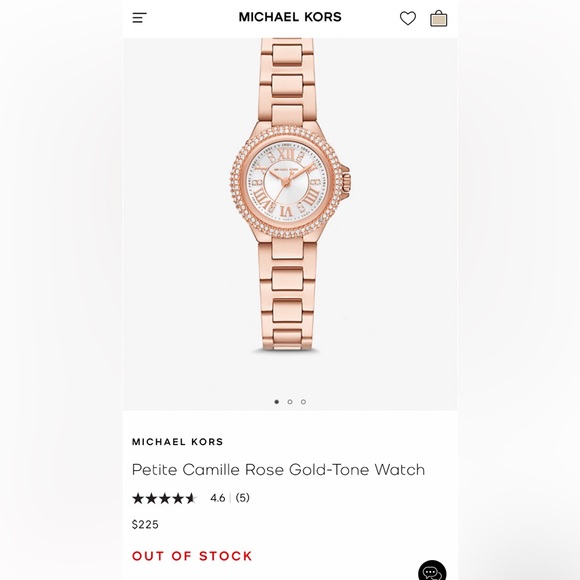 Michael Kors Petitie Camille Rose Gold-Tone Watch - Picture 9 of 9